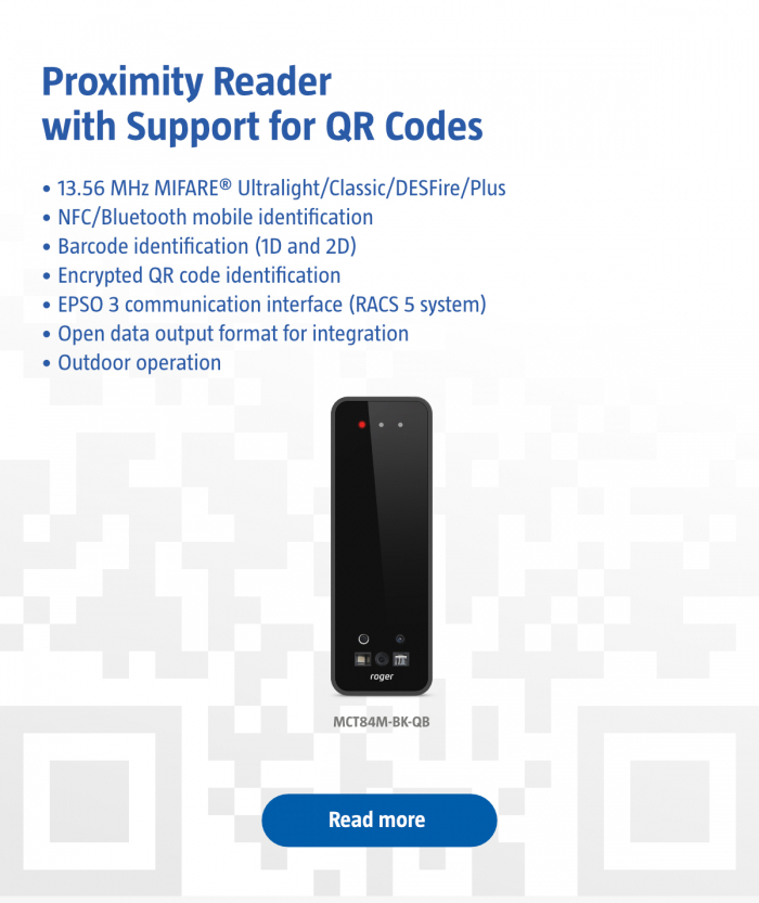 Proximity Reader with Support for QR Codes