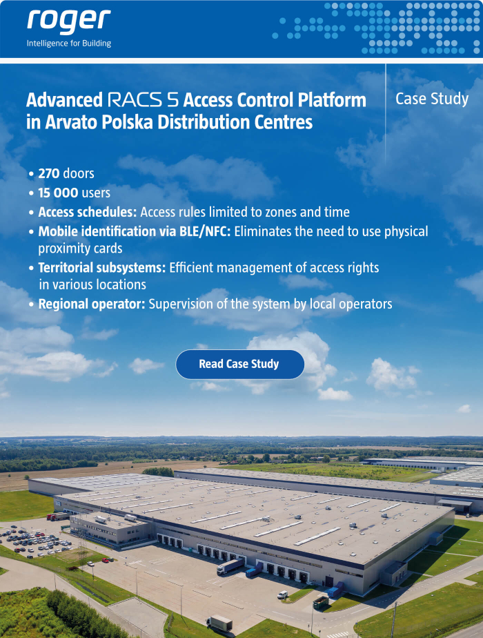 Advanced RACS 5 Access Control Platform in Arvato Polska Distribution Centres